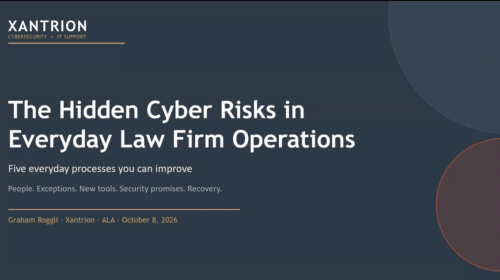 Title slide: The Hidden Cyber Risks in Everyday Law Firm Operations